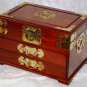 Wood Chinese jewelry box honey