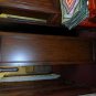 19" bathroom vanity Teak stained linen tower or broom cabinet w/ inside mirror