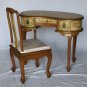 Chinese kidney shape desk and chair waffle design asian
