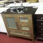 36" Black Glass top Modern Vanity Silver w/ faucet