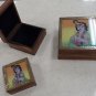 India Wooden set of 3 shiva boxes hand Carved