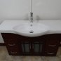 48" Porcelain Top bathroom vanity sink Cherry cabinet w/ Faucet