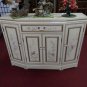 French white flowers design cut corner Cabinet