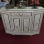 French white flowers design cut corner Cabinet