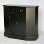 Chinese Wood Black cut corner Cabinet