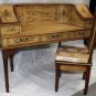 Chinese piano shape desk and chair Antique yellow pineapple design asian