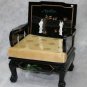 Chinese Black mother-of-pearl lovechair with thick gold cushion Asian