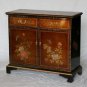 Chinese chest Black antique gold flowers and birds design Asian cabinet