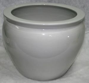 Solid White porcelain fishbowl 18" wide