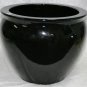 Solid Black porcelain fishbowl 18" wide
