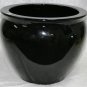 Solid Black porcelain fishbowl 16" wide