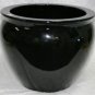 Solid Black porcelain fishbowl 14" wide