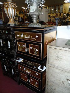 Gold leaf night table end table night stand