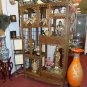43" Chinese Ebony wood hand carved open shelf display cabinet