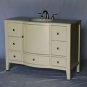 48" Whitewash-stained bathroom single vanity sink white color stone