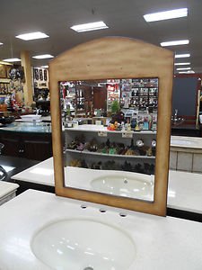 24" plain design mrror honey stain