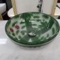 green circle porcelain vessel bowl sink 16" diameter