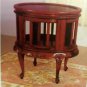 solid cherry redwood 30" chocolate oval table stand with removable tray top