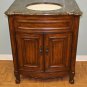 30" Coffee Marble bathroom vanity Teak finish sink