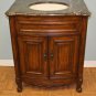 30" Coffee Marble bathroom vanity Teak finish sink
