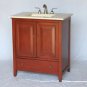 32" Cream Marble bathroom vanity Cherry finish sink faucet NOT included
