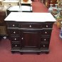 36" sink Cream marble bathroom vanity Espresso finish white bowl