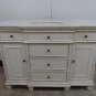 42" Bathroom Vanity Sink White Marble with White Wash Cabinet & White Bowl