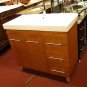 40" Porcelain top Bath Honey Wood Vanity w/ faucet sink
