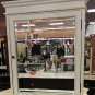 30" Medicine bathroom cabinet hutch whitewash stain w/ shelves w/ mirrored door