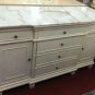 60" Whitewash-stained bathroom single vanity sink white marble