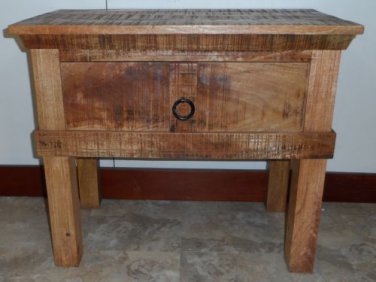 29" End Cabinet / Night Cabinet 1 Drawer Solid Wood Natural Finish Made in India