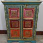 India Hand Raised Painted 2 Door Cabinet / Chest 27" wide 36" Tall