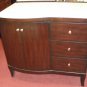 40" Bathroom Vanity Sink Espresso Stained Cabinet w Cream Marble & Bisque Bowl