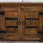 35" Solid Wood 2 door Cabinet /  Chest from India Natural Finish Metal Hardware
