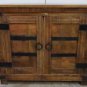 35" Solid Wood 2 door Cabinet /  Chest from India Natural Finish Metal Hardware