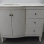 40" Bathroom Vanity Sink White Wash Cabinet with White Marble & White Bowl