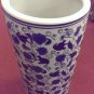 Blue and white solid, porcelain umbrella stand 18" high