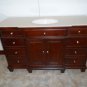 60" Espresso-stained bathroom vanity sink cream marble