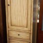22" bathroom vanity Honey stained linen tower shelf cabinet w inside door mirror