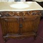36" Cream Marble bathroom vanity Teak finish sink w/ medicine cabinet or mirror