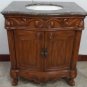 30" Coffee Marble Bathroom Vanity Teak Finish