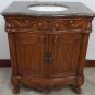 30" Coffee Marble Bathroom Vanity Teak Finish