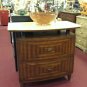 36" Onyx Amber Glass(bowl) Vessel Style Vanity Walnut Stain w/Faucet