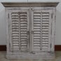 33" Shutter-Style Cabinet Solid Wood White-wash Finish From India