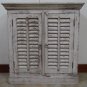 33" Shutter-Style Cabinet Solid Wood White-wash Finish From India