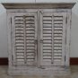 33" Shutter-Style Cabinet Solid Wood White-wash Finish From India