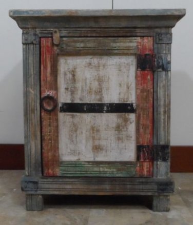 20" Rustic Style End / Night Cabinet Solid Wood Multi-color Finish From India