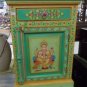 Wooden end table or night stand chest Ganesh hand Carved made in India
