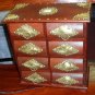 Indias Wooden 8 drawer trinket box hand Carved made in India