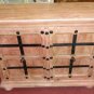 Wooden 2 door cabinet rustic metal midevil style chest hand Carved made in India